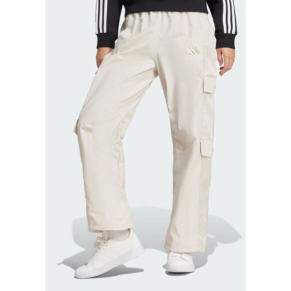 Adidas JN0598 Women's Sz M Beige Satin-Finish Holiday Pack Cargo Pants - Picture 12 of 12